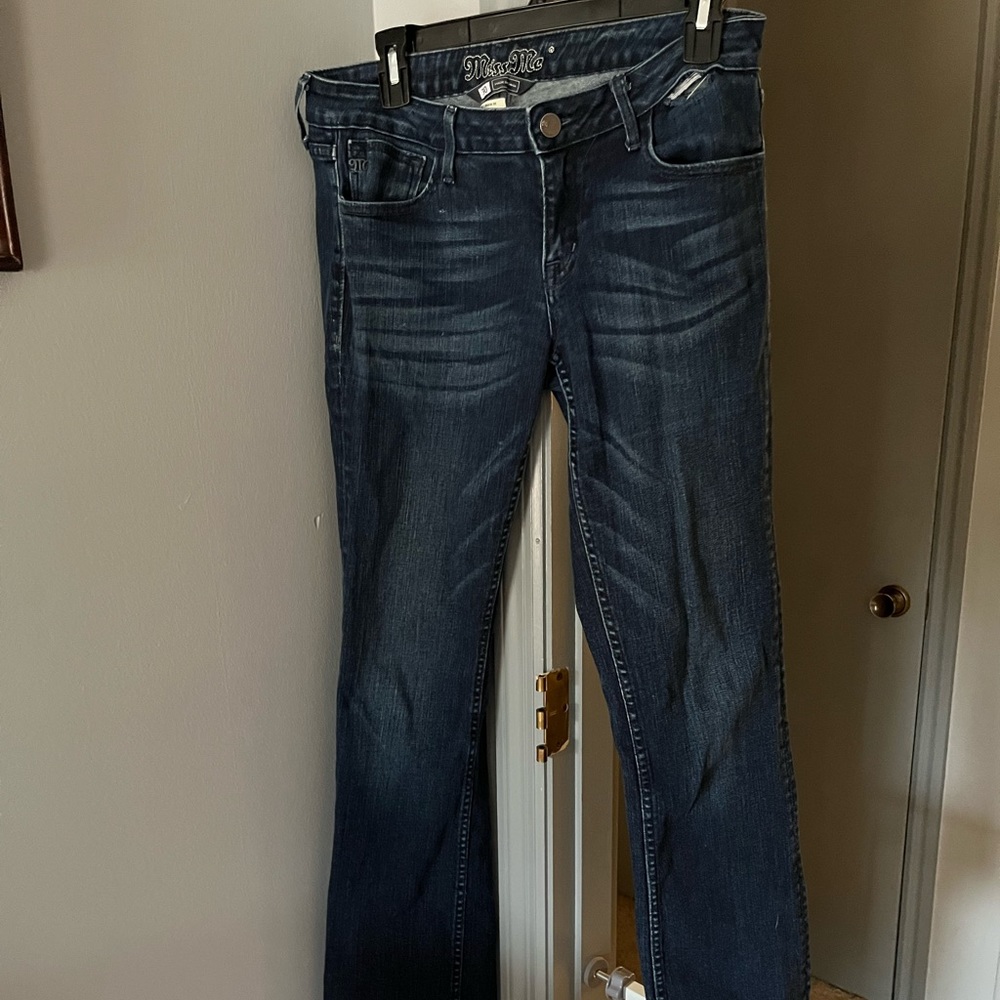 MISS ME Size 30 Megan Flap Pocket Low Rise Bootcut Cotton Stretch Denim Jeans